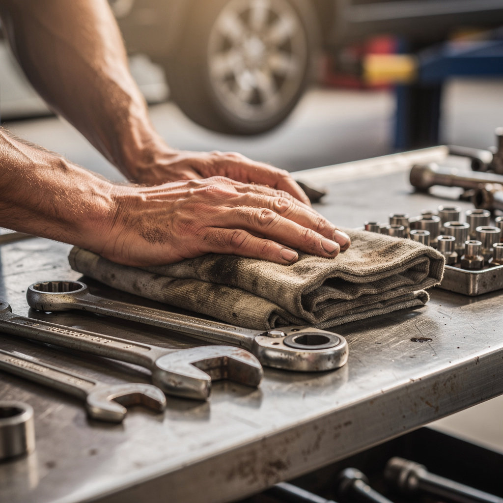 PATRICIO'S AUTO SERVICE owner and team working on a vehicle in our San Diego auto repair shop